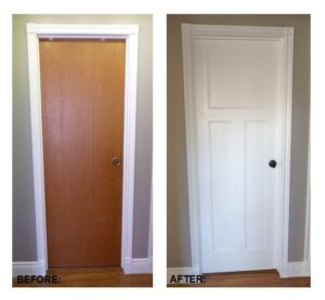 before and after comparison from changing a door
